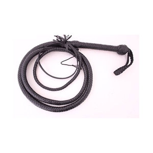 แส้หนังลายถัก ด้ามจับแบบขดสีดำ - Product Image 1