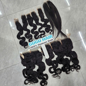 Human Hair From Vietnam Transparent French Lace Remy Glueless Lace Front <b>Wigs</b> <b>Deep</b> <b>Wave</b> Bundles with Frontal 13x6 - Product Image 2