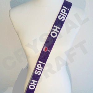 สายสะพายกระเป๋าถักลูกปัดปรับได้ รุ่นวินเทจ แฟชั่น ยี่ห้อ CRYSTAL CRAFT สำหรับ DEY  รักษ์โลก สีดำส้ม ลายนูน - Product Image 4