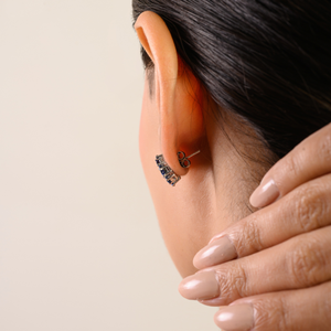 Pendientes de Plata de Ley 925 con Zafiro Azul Auténtico en Forma de Racimo Floral Redondo, Elegantes, al por Mayor, para Mujer - Product Image 4
