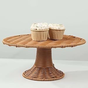 Elegant Natural Rattan Cake Tray Stand For Pastry Display And Birthday Event Table Arrangement - Product Image 6