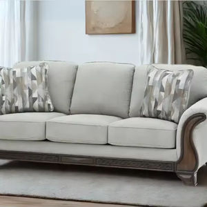 Sofá moderno para sala de estar de la mejor calidad con cojines suaves y cómodos, juego de sofás contemporáneo de tela con estructura de madera. - Product Image 1