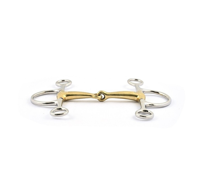 ancien mors snaffle rouillé ancien double anneau torsade