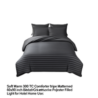 Couette Douce et Chaude 300 TC à Rayures, 60x90 Pouces, Taille Personnalisée, Rembourrage Polyester Léger pour Hôtels et Usage Domestique