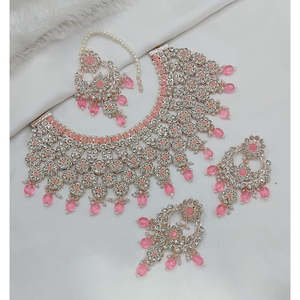 Jewelemarket Designer <b>Choker</b> Necklace Set Sparkle Austrian Stone and Pearl Beads Fine Jewelry-10575421DP - Product Image 2