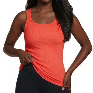 Ribbed Tank <b>Top</b> Sleeveless Scoop Neck Fitted Knit Daily Wear Comfortable Casual Soft Custom OEM Wholesale Manufacturer - Product Image 2