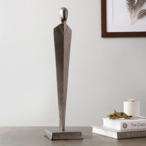 Figura de hombre, escultura de latón dorado, pieza decorativa adecuada para la mesa del hogar u oficina, y elegante decoración de arte moderno de la India. - Product Image 3