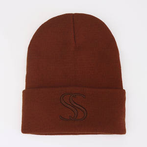 High Quality Custom Embroidery Logo Fashion High Quality 100% Acrylic Wholesale Knitted Beanie Skull <b>Caps</b> <b>Winter</b> Hat - Product Image 2