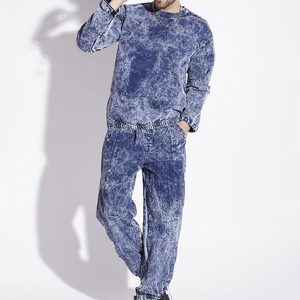 Ensemble de survêtement décontracté pour homme, tendance, personnalisé, uni, délavé à l'acide, différents styles, sur mesure - Product Image 1