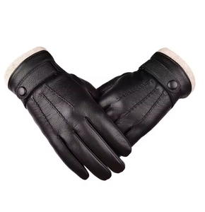 Wholesale Factory Wholesale Fashion Winter New Style <b>Men</b> Genuine Sheepskin Not PU Leather <b>Gloves</b> <b>Men</b> Leather <b>Gloves</b> - Product Image 3