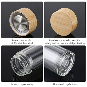 Bouteille <span class=keywords><strong>d</strong></span>'eau en verre borosilicate avec infuseur à thé, double paroi, écologique, pour cadeaux <span class=keywords><strong>d</strong></span>'affaires - Product Image 5
