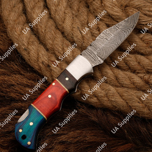 Couteau de poche pliant en acier Damas fait main sur mesure, lame haute dureté, pour la chasse, le camping, l'EDC, tactique, OBM/ODM - Product Image 6