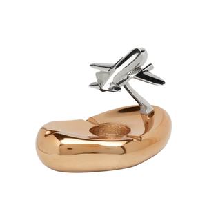Office Supplies <b>Cigar</b> And Cigarette Ashtray With Shiny Polish Aircraft Model Table Decorative Metal Aircraft Model Ashtrays Gift - Product Image 1