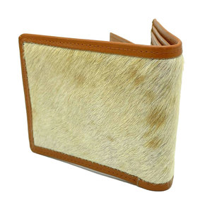 Portefeuille en cuir de vache véritable avec poils, pour homme, fait main, portefeuille à double pli, design en fourrure naturelle, portefeuille en cuir de haute qualité - Product Image 1