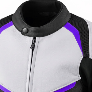 Blouson de moto unisexe en cuir léger, grande taille, respirant, imperméable, design détachable pour la course moto - Product Image 6