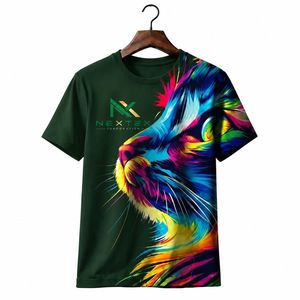 T-shirt personnalisé imprimé en 3D avec un motif de lion, pour hommes et femmes, art animal coloré, streetwear - Product Image 6