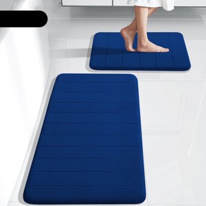 Solid Color Rectangle Memory Foam Bath Mat With <b>Rubber</b> Backing Anti Slip For Bathroom <b>Floor</b> Modern Minimalist Design - Product Image 6