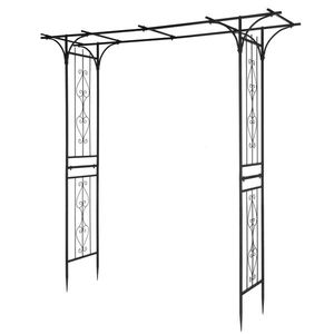 Arco in Ferro Nero 206*41*216cm con Tubo da 16mm e Parte Superiore Piatta per Pergola, Gazebo e Padiglione - Product Image 5