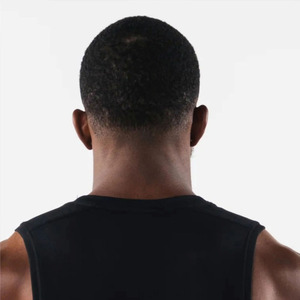 Débardeur de sport sans manches pour homme, noir, coupe ajustée, pour entraînement, avec logo personnalisé, vêtements de fitness, 100% coton, séchage rapide, vente en gros - Product Image 4