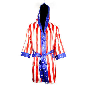 Disfraz de Boxeo para Hombre y Mujer, Bata de Boxeo de Algodón para Adultos, Pantalones Cortos, Cinturón, Guantes de Boxeo Transpirables, Color y Logotipo Personalizables - Product Image 5