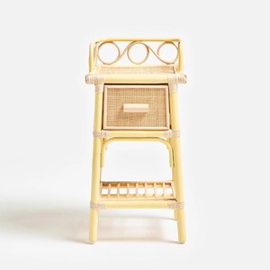 Minimalist Narrow <b>Yellow</b> Rattan Nightstand With Drawer Handmade Bedroom Kid Furniture For Bedroom Nursery And Living Room - Product Image 2