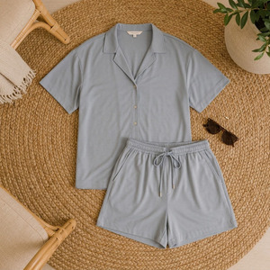 Ensemble de pyjama décontracté pour femmes en polyester et rayonne certifié OEKOTEX, anti-boulochage, vêtements de détente doux - Product Image 6