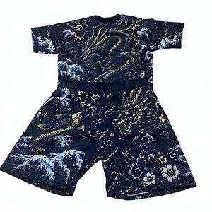 Conjunto de Ropa de Lucha MMA Sublimada Personalizada, Rashguard y Pantalones Cortos, Fabricante OEM, Ropa de Entrenamiento para BJJ, Boxeo y Kickboxing - Product Image 1