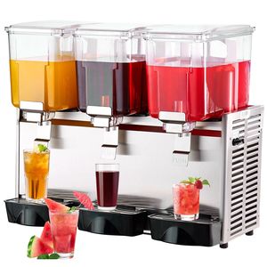 Dispenser di Bevande Commerciale 620W in Acciaio Inox 304, 13.6 Qt 12L, 3 Serbatoi, per Tè Freddo, 220V - Product Image 1