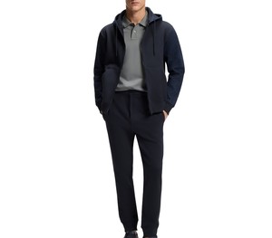 Ensemble de survêtement pour homme à blocs de couleur, manches longues, à capuche, fermeture éclair, respirant, décontracté, sportif, coupe régulière, automne - Product Image 3