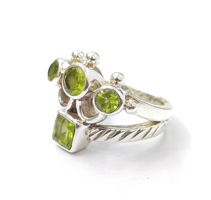 Multi <b>Peridot</b> Gemstone Luxury Design <b>Ring</b> Made 925 Silver - Perfect Anniversary Gift Jewelry for Her - Product Image 2