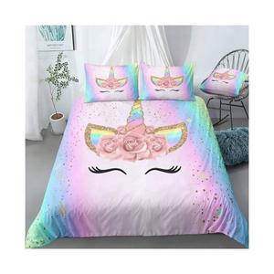 Cubrecama de Lujo para Cama King Size, Diseño Geométrico de Unicornio Femenino, 300 Hilos, Orgánico Certificado GOTS, Grueso y Sostenible, Estilo Indio para Bodas - Product Image 1