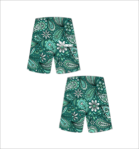 Pantalones Cortos de Baloncesto Verdes Personalizados con Estampado Floral Paisley Blanco y Verde Claro, Ligeros, Transpirables, de Malla, Ropa Deportiva Urbana - Product Image 1