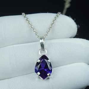 จี้แทนซาไนต์สองสีสไตล์มินิมอล สร้อยคอเงินแท้ 925 ของขวัญเซอร์ไพรส์ประจำเดือนธันวาคม - Product Image 5