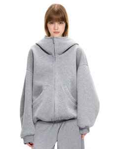 เสื้อแจ็คเก็ตมีฮู้ดแบบซิป น้ำหนัก 550 กรัม เนื้อผ้าบางเบา ทรงโอเวอร์ไซส์ สำหรับฤดูใบไม้ร่วงและฤดูหนาว สำหรับผู้ชายและผู้หญิง - Product Image 1