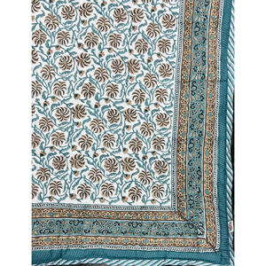 Couette double réversible en coton 100% imprimée à la main au motif floral blanc, style vintage, écologique, pour la maison - Product Image 2