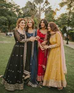 Traje Anarkali Tradicional Indio y Pakistaní para Mujer, Vestido de Boda de Poliéster Holgado hasta el Suelo, Diferentes Colores Disponibles - Product Image 6