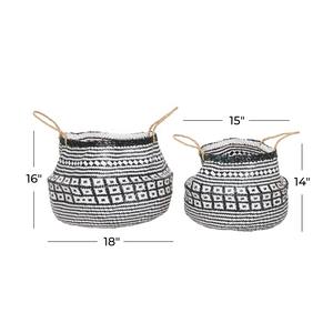 Juego de 2 Cestas de Mimbre con Patrón Blanco y Negro, Cesta de Almacenamiento Hecha a Mano, Venta al por Mayor, Ecológica, Hecha en Vietnam - Product Image 2