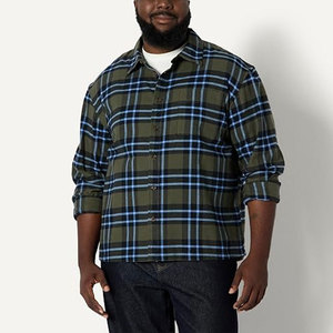 Chemise en flanelle décontractée et chaude, avec manches longues confortables en tissu tissé et boutons sur le devant - Product Image 4