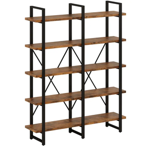 Étagère à livres en bois non pliable à double niveau pour la maison, le bureau et le salon - Product Image 2