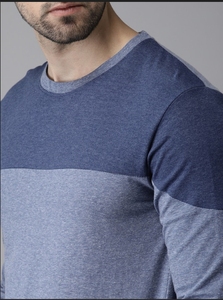 Chemise décontractée pour homme, bleu uni, sans col, manches courtes, tricotée, 100% coton, respirante, été, ODM - Product Image 6