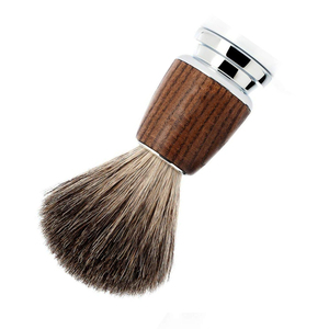 Wholesale Shaving Brush Men's Synthetic Hair Wooden Handle Beard Brush Shave <b>Silver</b> and Resin Handle Chrome Base Premium Brush - Product Image 5