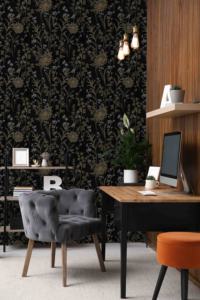 วอลเปเปอร์ไวนิลพีวีซีทนไฟเป็นมิตรกับสิ่งแวดล้อมทันสมัยหรูหราสไตล์ฝรั่งเศสโรแมนติกพืชฤดูใบไม้ผลิ - Product Image 5