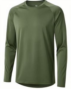 <b>Men</b> Long Sleeve T Shirt 100% Cotton Crew Neck Knitted Jersey Solid Casual Tee Custom Logo - Product Image 3