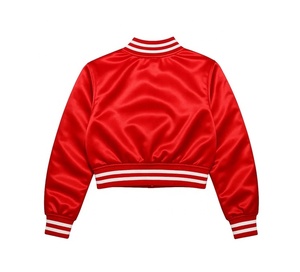 Hot Selling Trendy Outfit <b>Women</b> Satin Crop <b>Jacket</b> Full Sleeves <b>Women</b> Satin <b>Varsity</b> <b>Jackets</b> - Product Image 2