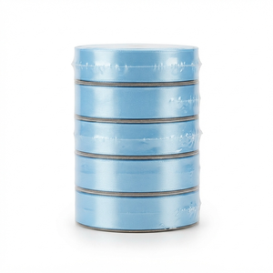 Cinta de Satén Azul Bebé de 25mm, de una Sola Cara, OEM, 5 Rollos x 8 Metros, para Decoración de Baby Shower, Cuarto de Bebé, Primer Cumpleaños, Venta al Por Mayor - Product Image 3