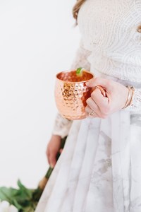Mug à Moscow Mule en cuivre martelé fait main, gravé sur mesure, écologique, anti-fuite, pour cadeau de mariage ou de fête - Product Image 4