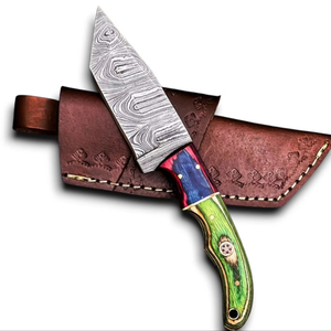 มีดล่าสัตว์ดามัสกัสเหล็กกล้าคมกริบ ด้ามไม้ ยาว 203 มม. ใบมีดแบบ Fixed Blade ปลายแหลม คุณภาพอุตสาหกรรม ราคาส่งที่ดีที่สุด - Product Image 1