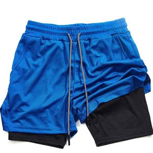 Shorts de sport double couche personnalisés en gros, fabricant et fournisseur OEM, polyester 150-220 GSM, marque privée, production en vrac - Product Image 5