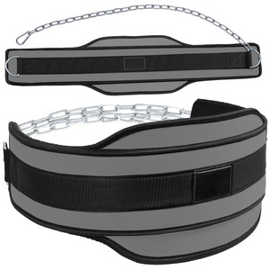 Nayab Industries Reinforced Neoprene Dip <b>Belt</b> Adjustable Steel <b>Chain</b> Hook Loop Closure for Weightlifting/Strength Training Gym - Product Image 1