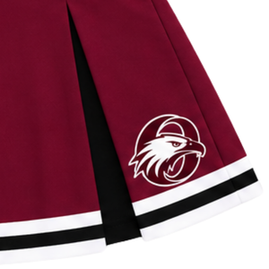 Jupe plissée bordeaux pour femmes et filles, idéale pour la danse, les entraînements, les compétitions, les tenues de sport scolaires et les équipes athlétiques. - Product Image 4